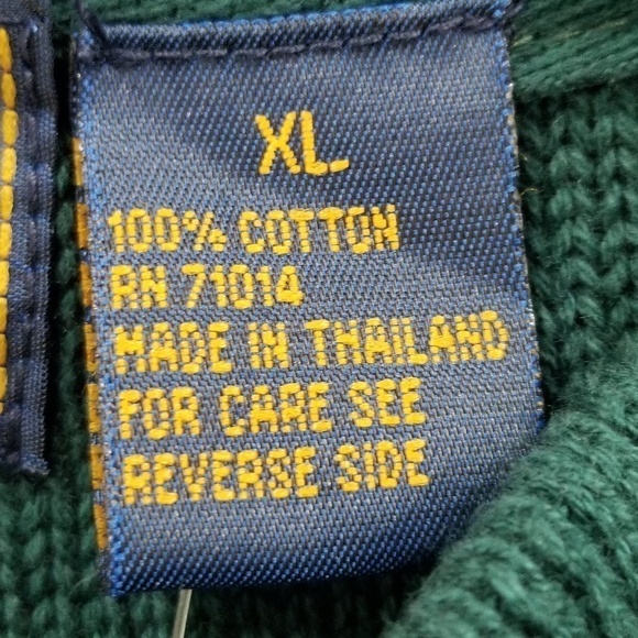 Gulf Traders Classic‎ Men's Green Quarter Button Pullover Sweater Sz. XL NEW - Picture 9 of 11